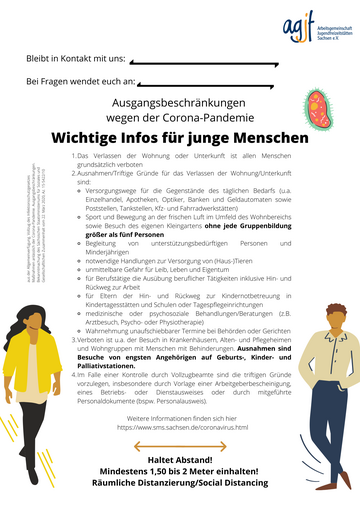 Aushang zur Ausgangsbeschränkungen für Einrichtungen der OKJA