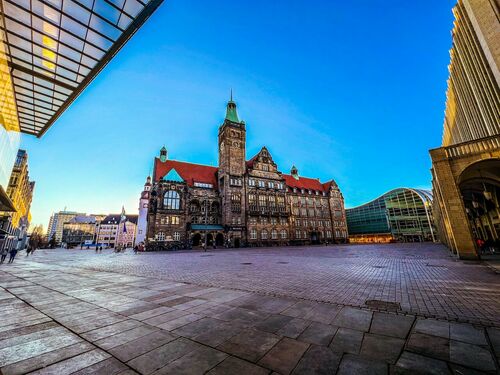 Foto von Chemnitz - Markplatz mit Blick aufs Rathaus