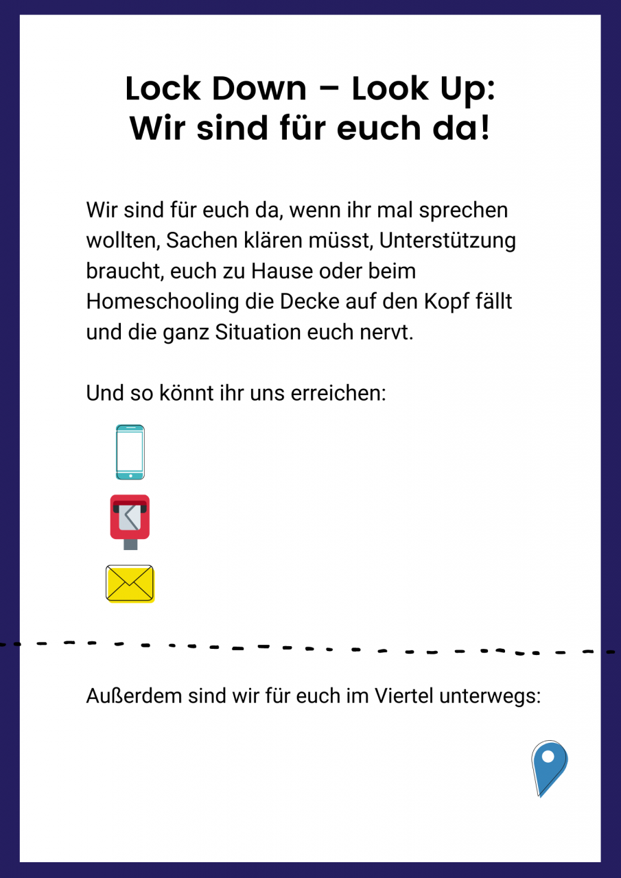 Blatt zur Kontaktaufnahme