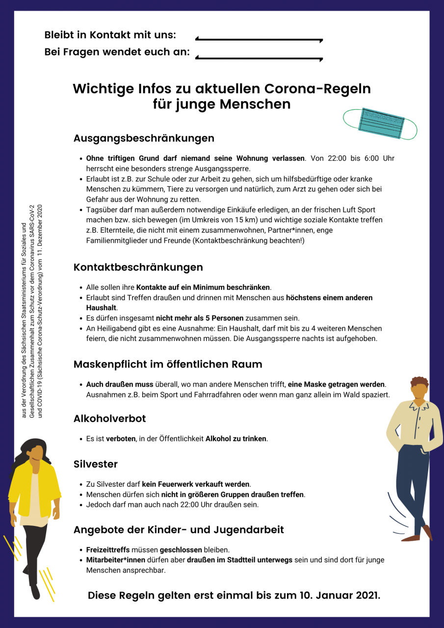 Wichtige Infos zu aktuellen Corona-Regeln für junge Menschen
